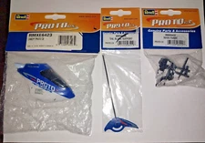Revell proto cx helicopter Parts Lot RMXE6423 / 6412 / 6429 Canopy Tail Blade +