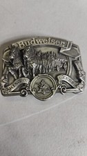 Budweiser King of Beer Clydesdale Team Pewter Belt Buckle Vintage Licensed USA
