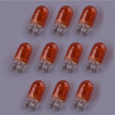 Turn Signal Light Taillight 10Pcs T20 Brake Lamp Bulbs Amber Metal Glass 3800K /