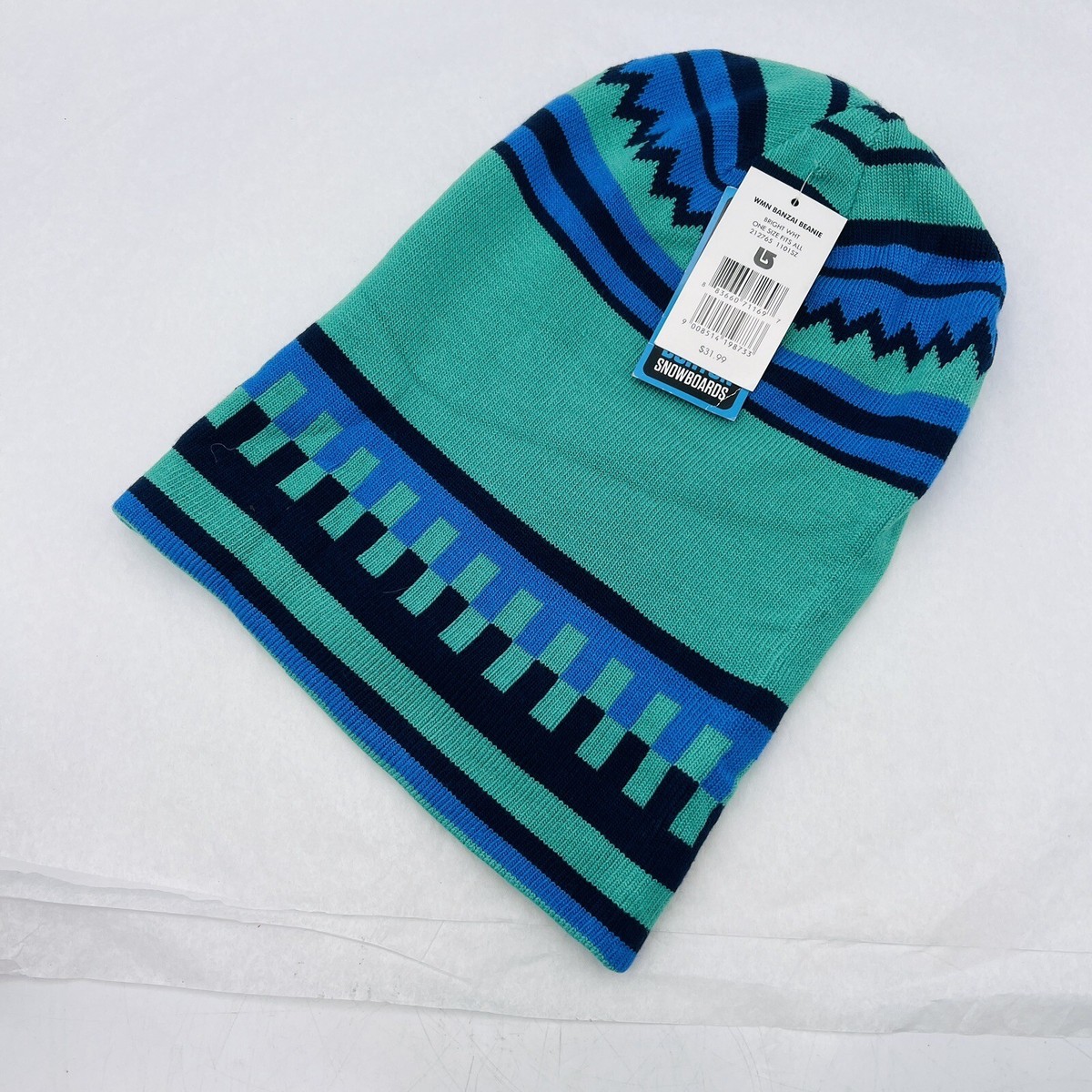 NWT Burton Banzai Beanie Knit Long Slouch or Scully Cap Black Blue 