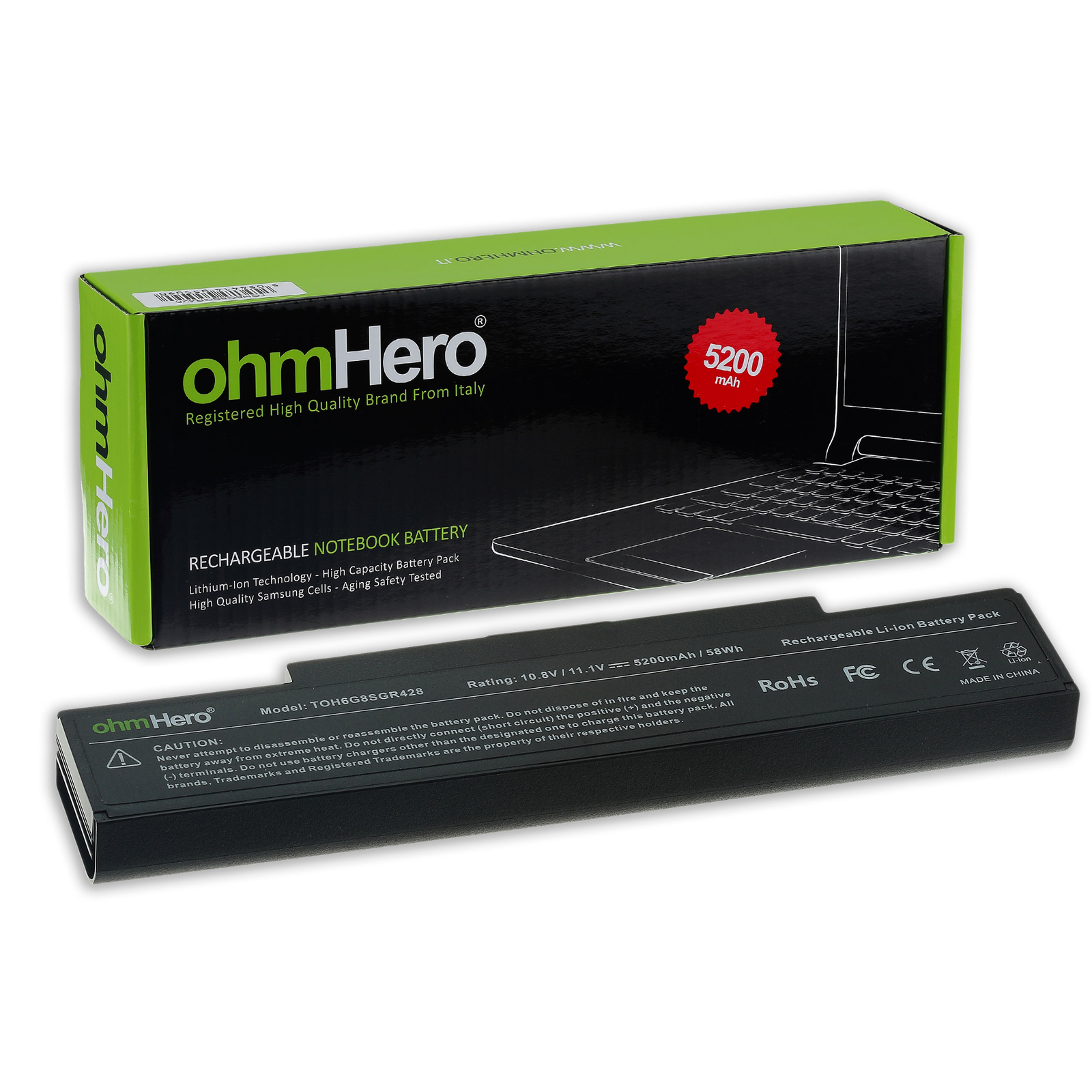 Ridai Vita al tuo Laptop Samsung con Batteria OhmHero 5200mAh Reali