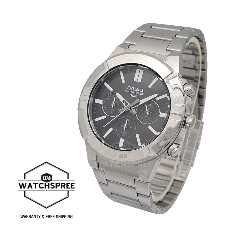 Casio Men's Analog Multi Hands S.Steel Band Watch MTPE500D-1A MTP