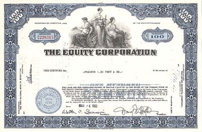 Equity Corporation - Stock Certificate - General Stocks