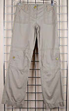 Vintage Cargo Pants Size 0 28 x 31 90s Ann Taylor Olive Beige Glitter Seams