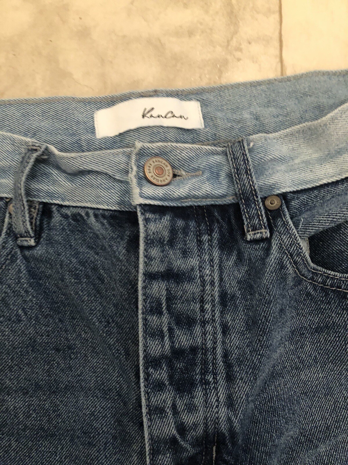 KanCan Patchwork Two Tone Button Fly Straight Leg… - image 2