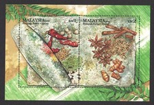 MALAYSIA 2011 GEW&Uuml;RZE BLOCK MIT 2 BRIEFMARKEN POSTFRISCH POSTFRISCH POSTFRISCH