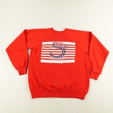 Vintage Sausalito Sweatshirt Mens Medium Red 4th Of July USA Flag Pullover 80s