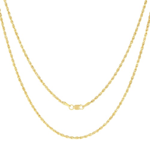 10K Yellow Gold 1.5mm-10mm Diamond Cut Rope Chain Necklace Mens Women 16"- 30" - Picture 102 of 120