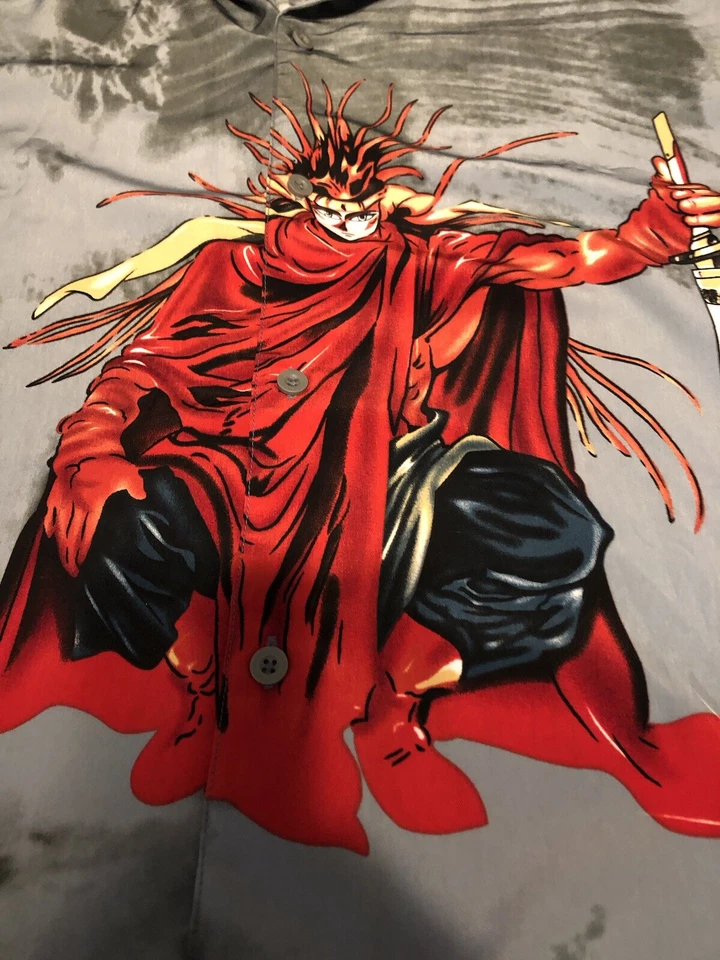 Y2K K.A.D. GRAY SAMURAI ANIME JAPANESE BUTTON DOWN SIZE 2X - Image 3 of 4