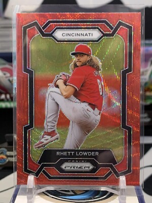 2024 Panini Prizm RUBY WAVE PRIZM REFRACTOR 65 RHETT LOWDER RC Rookie Reds TZ 9Z