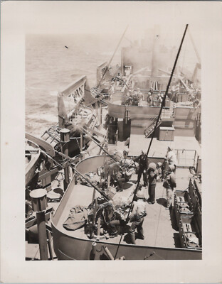 WW2 USS Gen. Freeman 1945 Naval personnel at General Quarters Squier ...