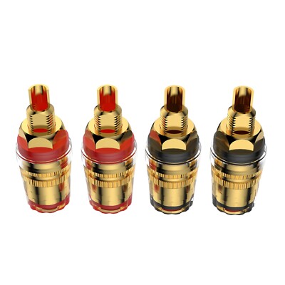 4PCS Gold Plated Audio Speaker Binding Post Short Thread Terminal Banana Plug