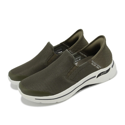 Skechers Go Walk Arch Fit-Hands Free Slip-Ins Olive Men Casual