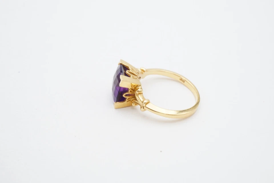 Кольцо из желтого золота 14 карат с аметистом Effy BH размер 7,25 - Изображение 3 из 4