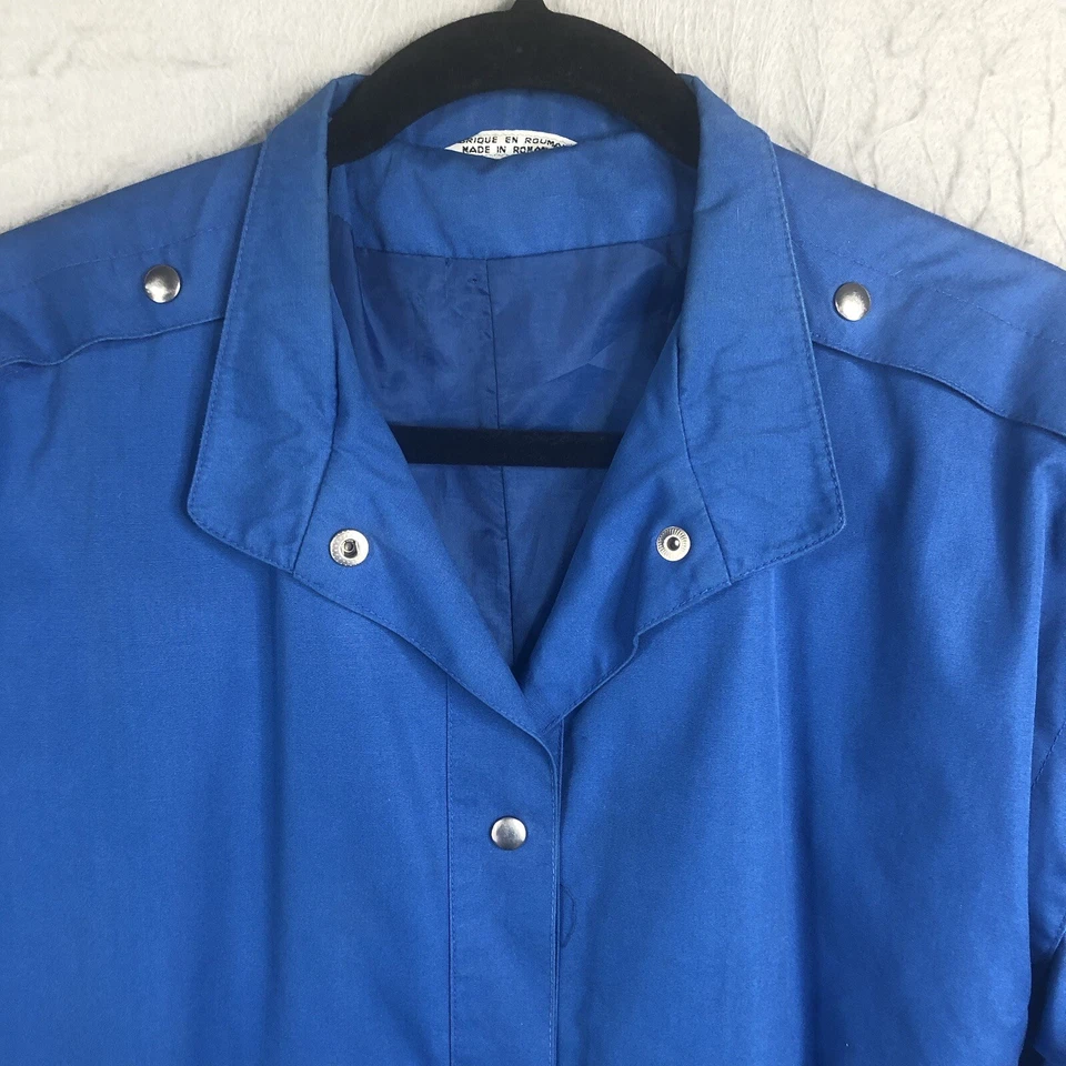 Vintage Western Duster  Womens 8 Blue Trench Cowboy Core Ranch Rodeo Outback - Image 4 of 4