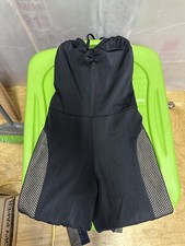 Kelle Black Gold Body Suit Pants Size Sm Black Stretch Spag Strap V Neck Dance