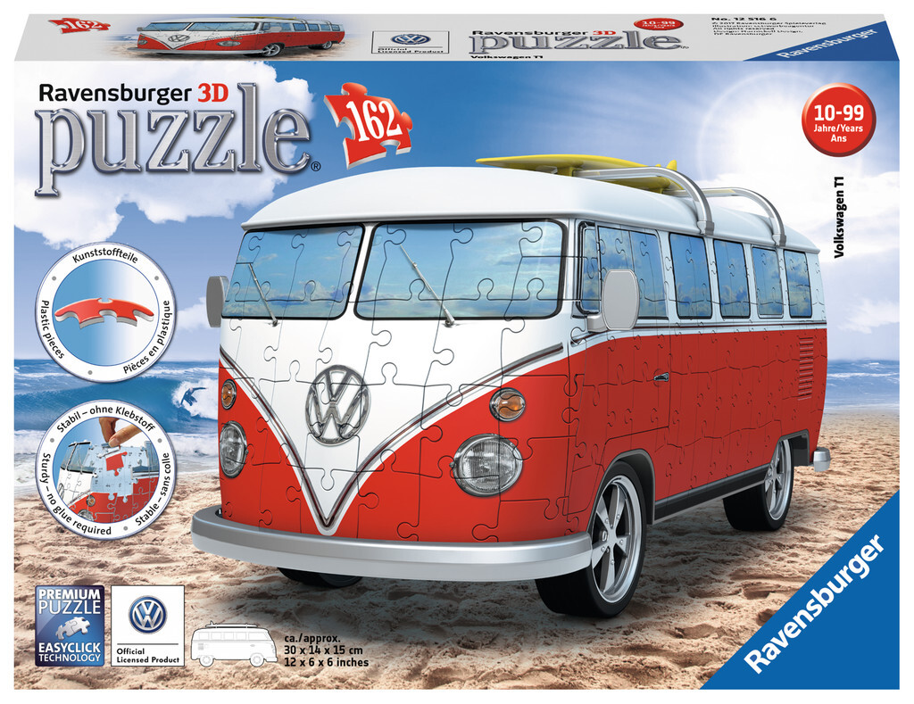 【新品・未開封】木製立体パズルVolkswagen T1 Camper Van ki-gu-mi Vintage Volkswagen T1 Camper Van