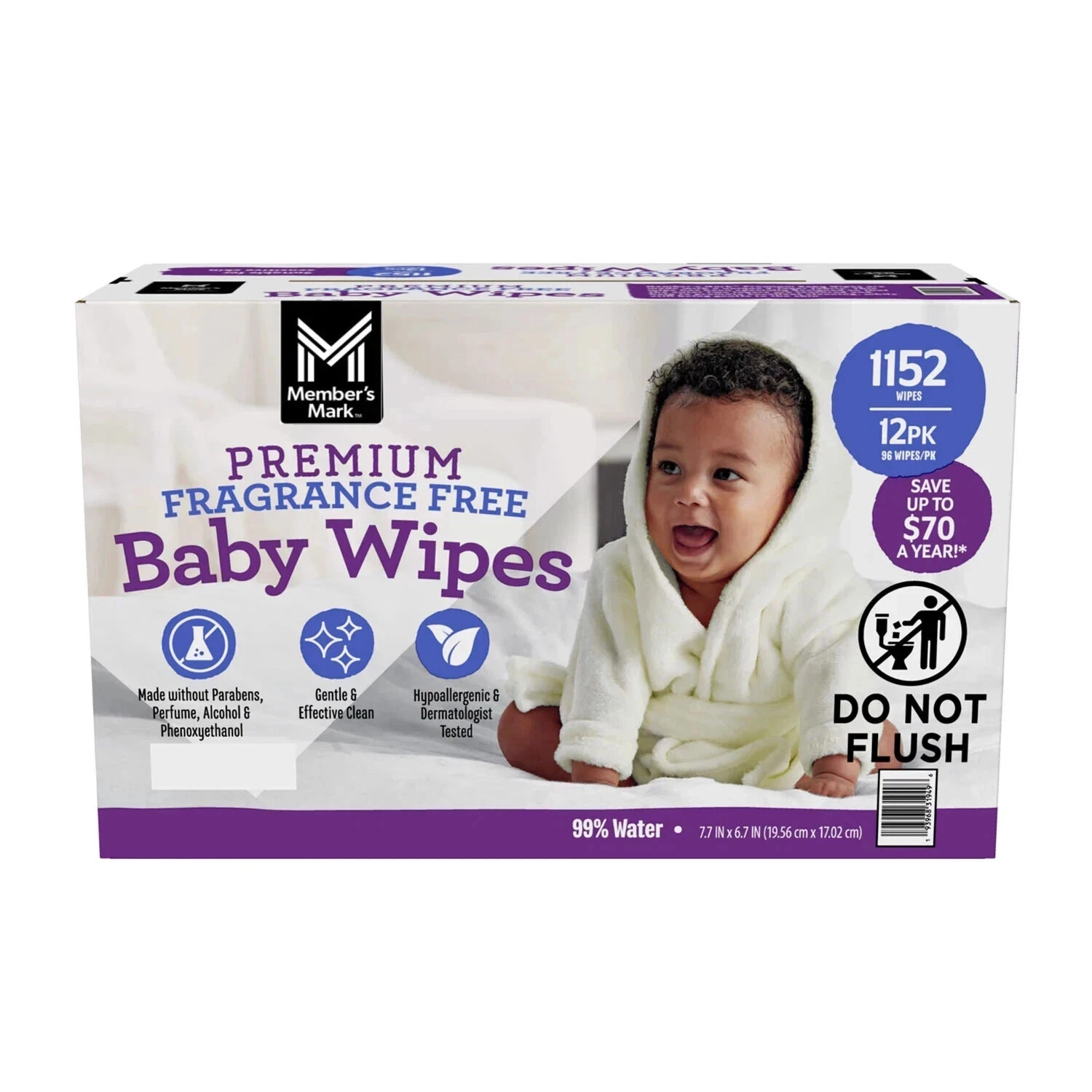Member's Mark Premium Baby Wipes Fragrance Free 12 Pack 1152 Ct Sensitive Skin.
Opens in a new windo