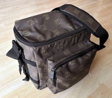 STUSSY Vintage Brown DJ Vinyl Record Bag brown shoulder Stucci SS monogram used