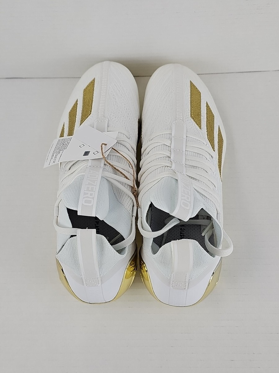 adidas Adizero Primeknit White Gold Football Cleats GX5100 Men’s Size 10 Adidas Adizero Primeknit White / Gold Football Cleats GX5100  main image 4