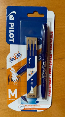 PILOT Rollerball Tintenroller FriXion blau 0,7 + 3 Ersatzminen NEU & OVP