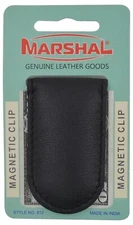 Slim Magnetic Money Clip Genuine Leather Business Card Holder for Men