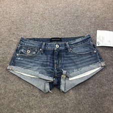 Aeropostale Shorts Juniors 6/28 Blue Denim Micro 2 Inseam Cutoff Raw Hem