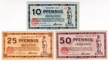 1921 Germany Koln Lot 10, 25, 50 Pfennig Paper Money Banknotes Currency6