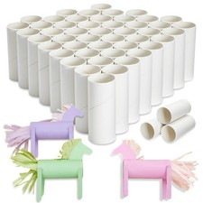 48 Pack Cardboard Tubes, Empty White Toilet Paper Rolls for Crafts, 1.6 x 4 In