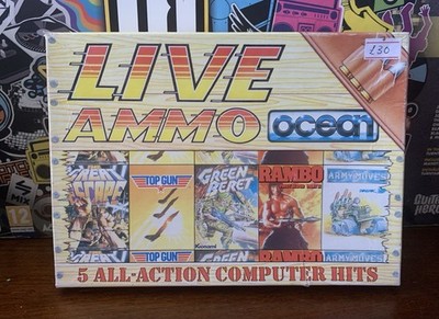 Vintage Commodore C64 Spiel - Live Ammo - Green Beret Great Escape Top Gun Rambo