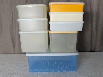 Vintage Tupperware Lot 7 & 1 Tupperware Fridge Smart With Lids