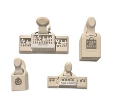 Martha Stewart Halloween Paper Punch Trick Treat Pumpkin Creepy Fence Leaves Lot