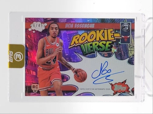 NOA ESSENGUE 2025-26 TOPPS 3 ROOKIE-VERSE AUTOGRAPH BULLS RC AUTO /49 Q7018