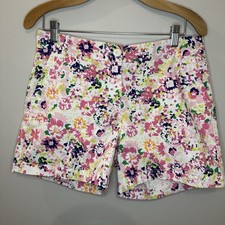 Crown  Ivy Women's Shorts Sz 6 Caroline Pink Multi Color Floral 5" Inseam