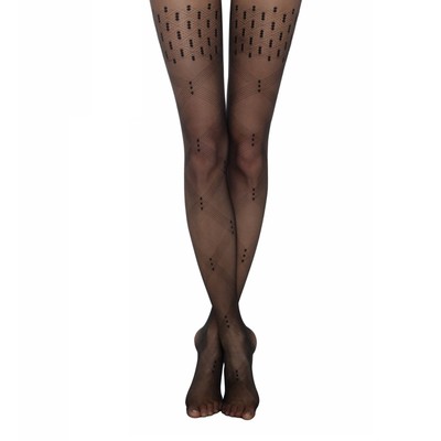 Conte Authentic fancy style quality sheer tights 20 den black hosiery geometric