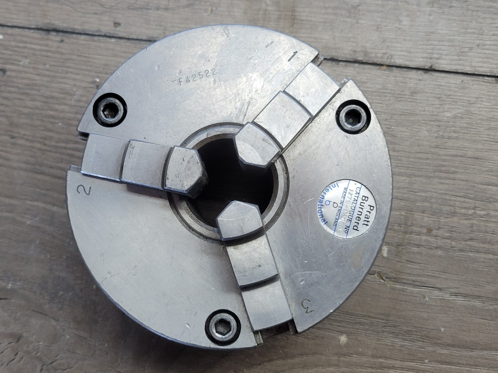 PRATT BURNERD 1278 5 " 3 JAW SCROLL CHUCK - PLAIN BACK