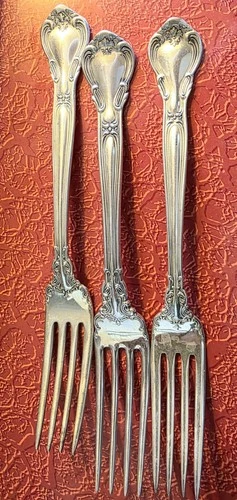 3 Gorham Sterling Silver Dinner Forks Chantilly