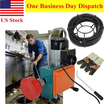 #ad Electric Drain Cleaner Machine Sewer Snake for Pipe Cleaning 0.63quot;×52#x27; $228.00