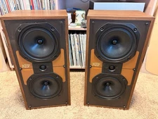 KEF England CARINA II Bookshelf Speakers Vintage Rare Audiophile Work 100%