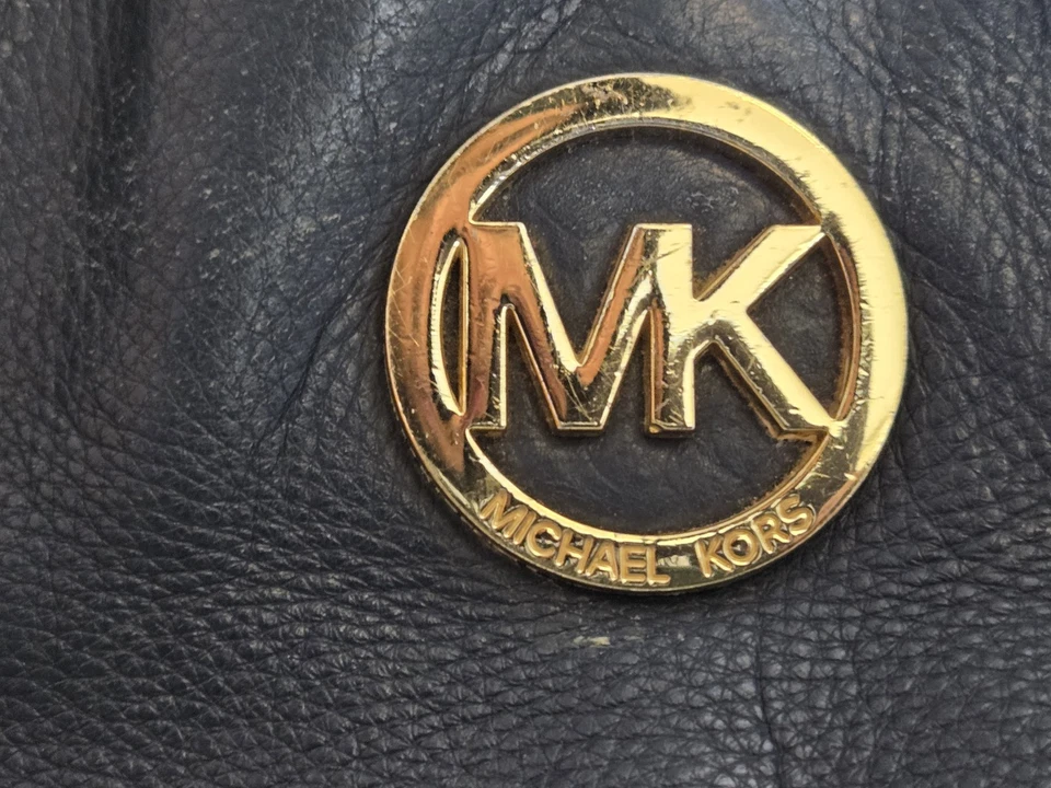 Michael Kors 女式包 托特包 单肩包 富尔顿 蓝色 卵石纹皮革 — 第 3/4 张图片