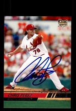 Signed Baseball Card Auto Chris Perez 2008 Stadium Club #148 St. Louis Cardinals