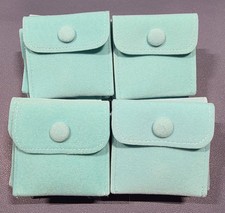 24 Turquoise Blue Jewelry Pouch Snap Bags Small Velvet Gift Bags Storage USA