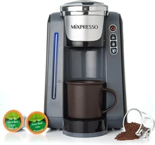 Mixpresso Single Serve K-Cup Coffee Maker With 4 Brew Sizes for 1.0 & 2.0 K-Cup