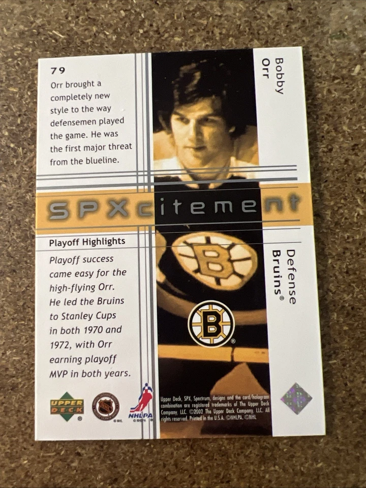 2002-03 SPx Bobby Orr #79 Hockey Card NHL Boston Bruins Defensemen Nw - Image 2 of 2