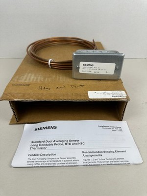 New Siemens QAM2030.500 Duct Temp. Sensor: 10K OHM NTC 16' Flexible Copper Probe