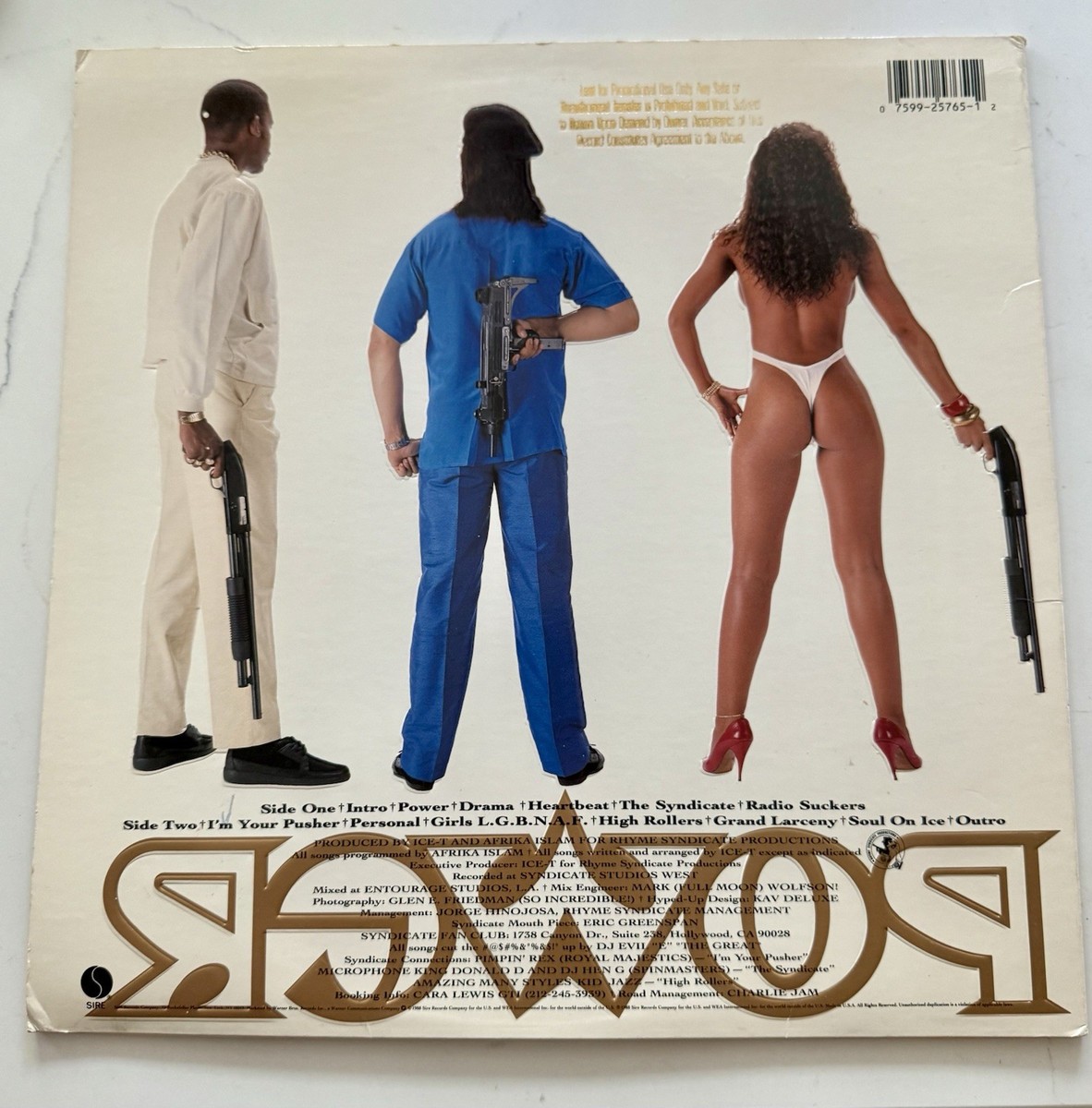 Ice-T, Power, OG 1988 Embossed Promo Vinyl LP Hip-Hop Gangsta Rap