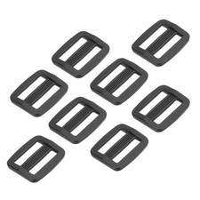 8pcs Plastic Tri-glide Slide Buckle 16mm / 5/8 Inch Belt Adjuster Sliders, Black