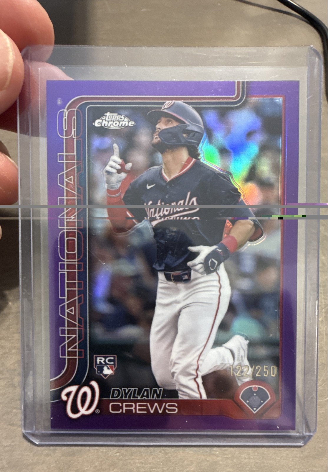 2025 Topps Chrome - Dylan Crews #146 Purple Refractor /250 (RC)