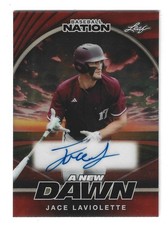 2025 Leaf Baseball Nation Jace LaViolette New Dawn Auto NA-JL1 Red Flood 1/1