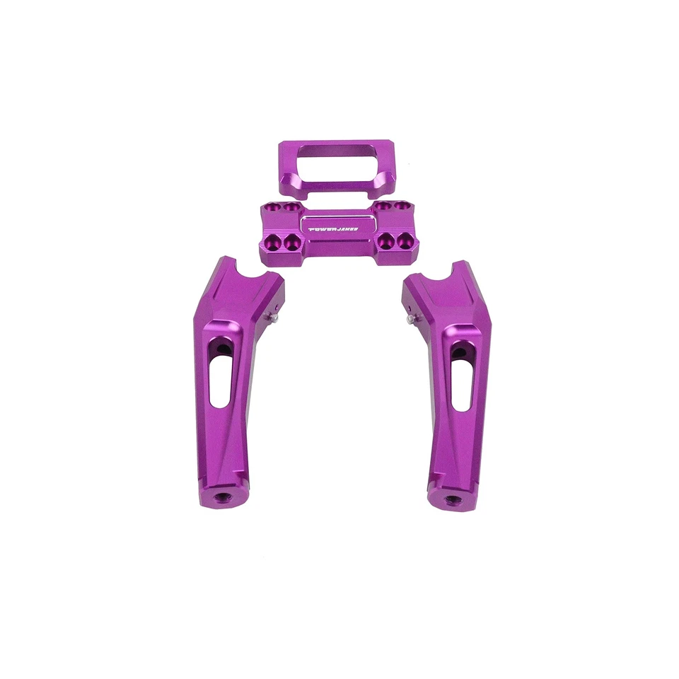 Anodized purple 8.0" Tall 2 in 1 Handlebar Risers Kit for Harley Softail Dyna  Foto 4 de 4